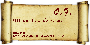 Oltean Fabrícius névjegykártya